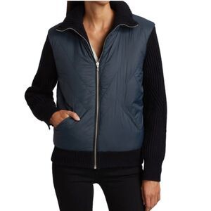 NWOT RAG & BONE Mikaela Mix Media Convertible Puffer Knit Jacket Women's Large